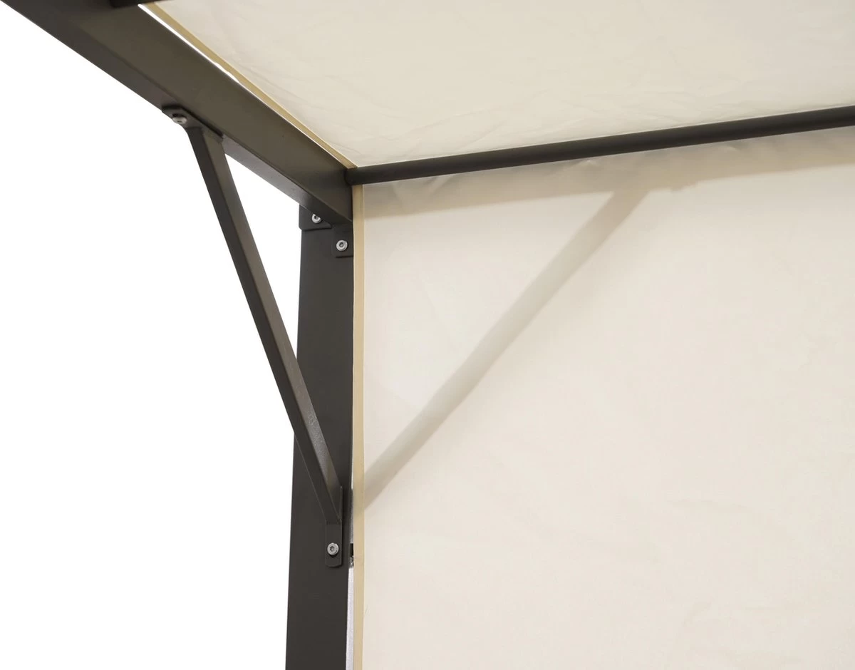 MaxxGarden Pergola - Partytent - Tuinpaviljoen Met één Gesloten Zijkant - 3x3x2,3 M - Cream - Afbeelding 4