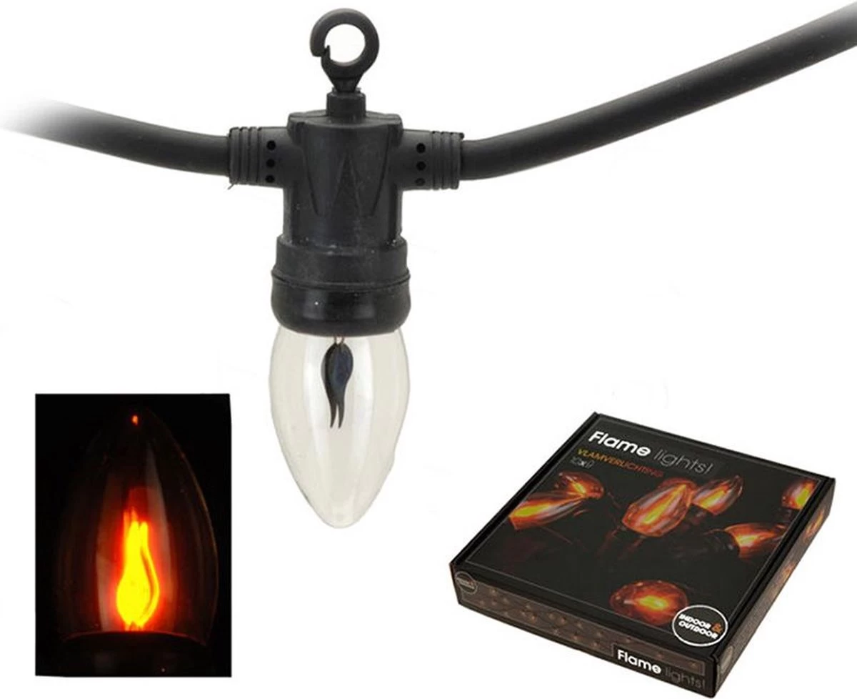 Merkloos Sprookjesverlichting 3,6 M Met 10 Bollen Warm Wit Vlameffect - Afbeelding 13