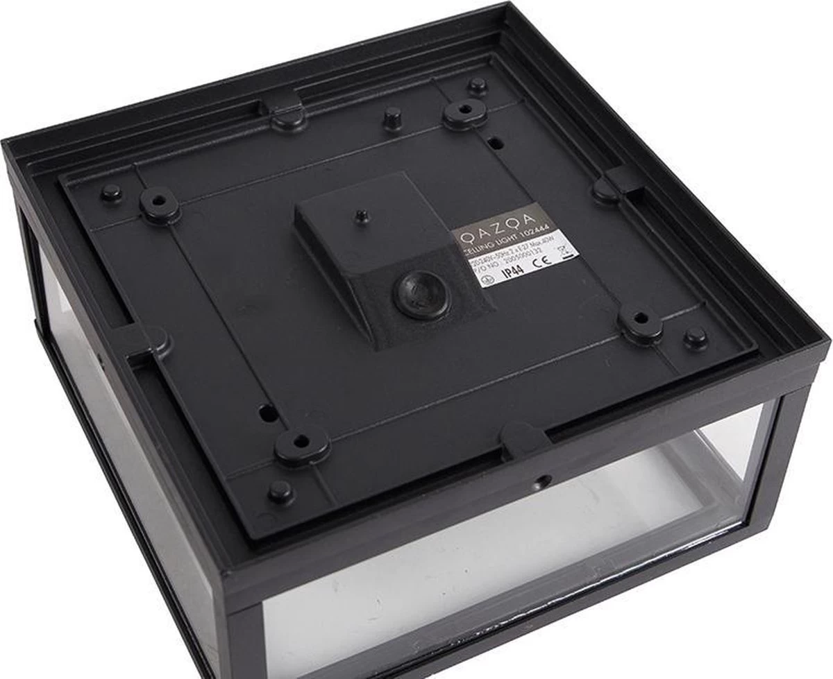 QAZQA Charlois - Design Plafondlamp Voor Buiten - 2 Lichts - L 24 Cm - Zwart - Buitenverlichting - Afbeelding 8