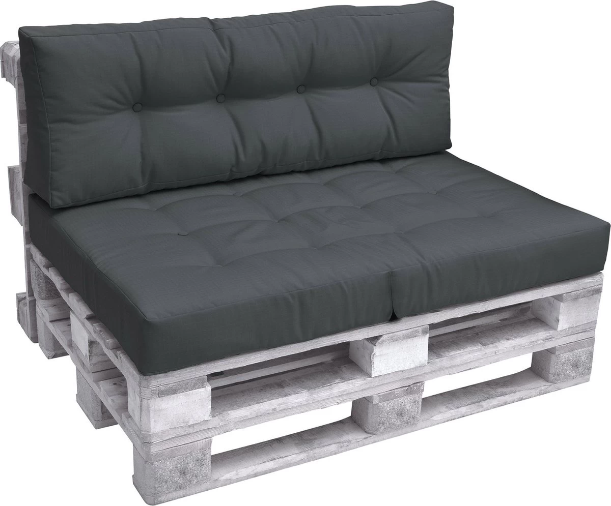 Beautissu Eco Elements Palletkussen – Rugkussen 120x40x15 Cm Voor Palletbank - Kussen Graphiet Grijs - Palletkussens In Matraskussen Kwaliteit - Afbeelding 6
