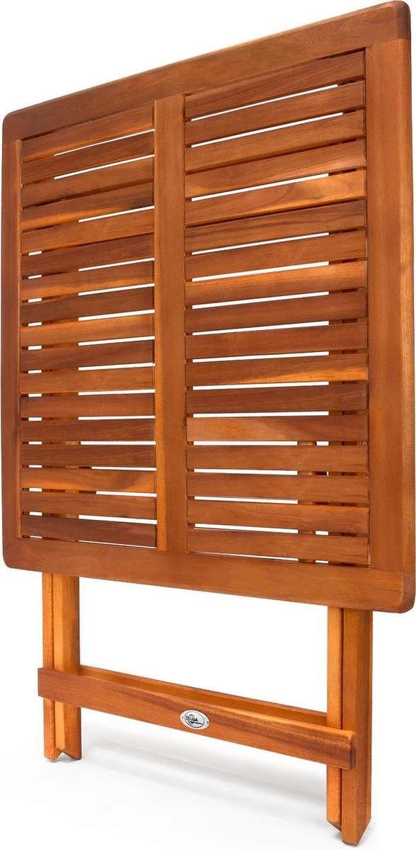 Casaria Bijzettafel Acacia Hout- Inklapbaar - 70x70x73 Cm Bruin - Afbeelding 3