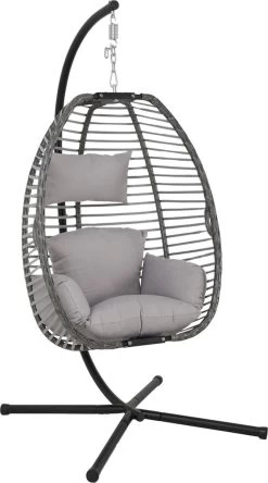 Lowander Egg Hangstoel Cocoon - Voor Binnen & Buiten - Met Standaard - Incl. Kussens