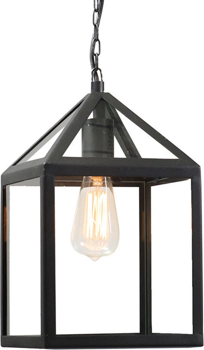Lumière Hanglamp Buiten Deni Zwart - Landelijke Hanglamp - IP23 - Hanglamp - Hanglampen - Tuinverlichting - Buitenlamp - Inclusief Lichtbron - Calex Smart - 1 Lichts - L 210 Mm - - Afbeelding 2