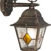 QAZQA Antigua - Landelijke Wandlamp Voor Buiten - 1 Lichts - D 255 Mm - Brons - Buitenverlichting