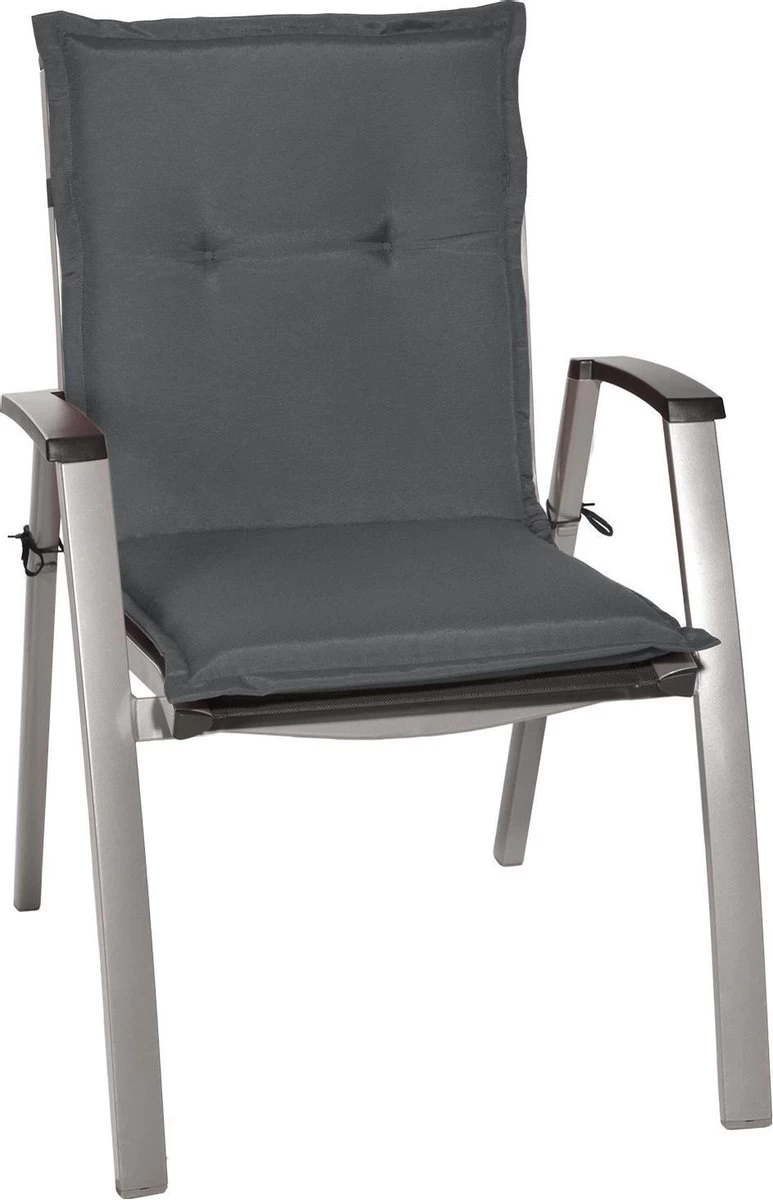 Beautissu Set Van 6x Tuinkussens Lage Rug Loft NL 100 X 50 X 6 Cm - Kussen Antraciet - Zitkussen Sierkussen Tuinstoel - Afbeelding 8