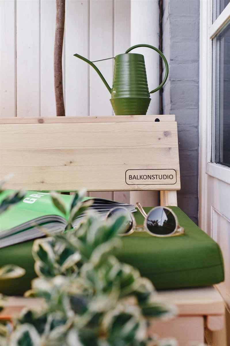 Balkonset 3in1: Bank | Tafel | Opbergruimte. Hout, Medium 95cm. - Afbeelding 5