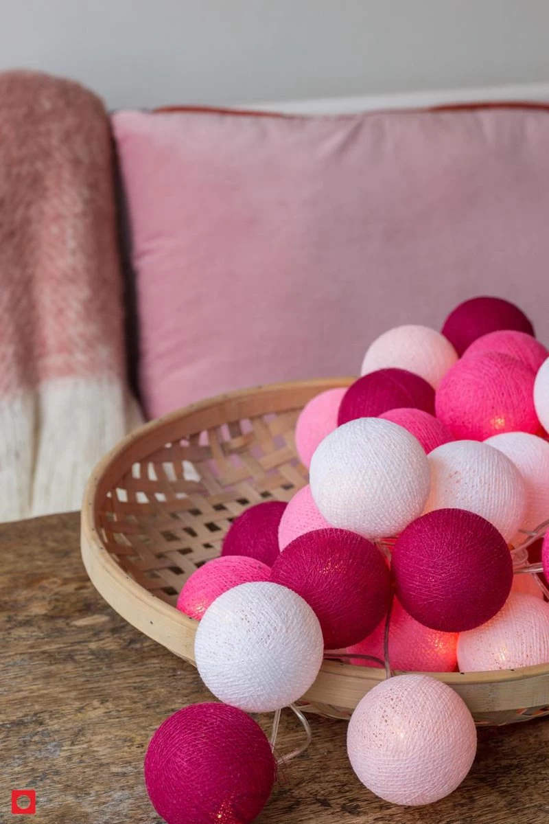 Cotton Ball Lights Lichtslinger Pink 20 Lampjes Lus - Afbeelding 6