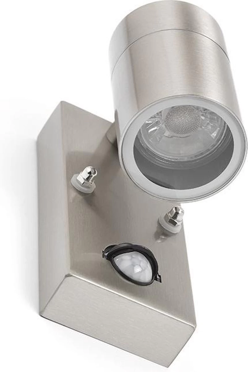 QAZQA Solo - Moderne Buitenlamp Met Bewegingsmelder | Bewegingssensor | Sensor Up Down Voor Buiten - 1 Lichts - D 105 Mm - Staal - Buitenverlichting - Afbeelding 7
