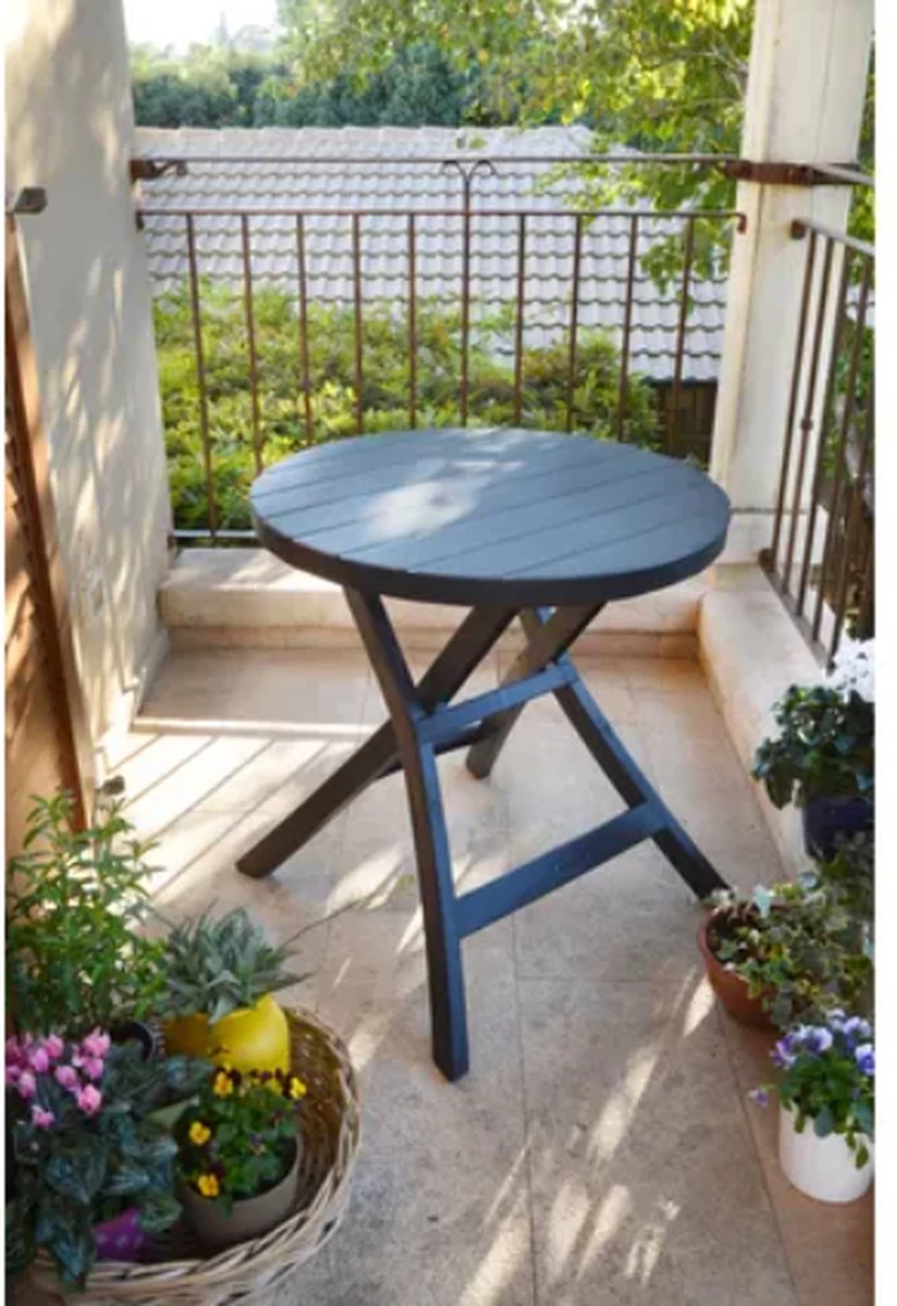 Allibert - Tuintafel - Oregon - Ø 70 Cm - Kunststof - Opklapbaar - Afbeelding 4