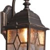 QAZQA Londen - Landelijke Wand Lantaarn Voor Buiten - 1 Lichts - D 180 Mm - Brons - Buitenverlichting