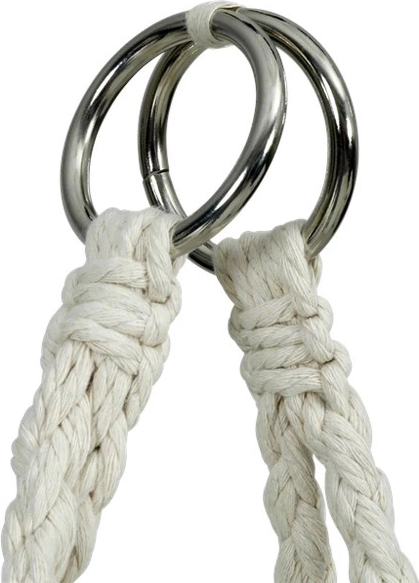 Macramé Hangstoel Beige - Beige Hangstoel - Hangstoel Touw - Hangstoel - Tot 110KG - Eenpersoons Hangstoel - Hang Stoel 1 Persoon - Hangstoel Voor Binnen - Hangstoel Zonder Standaard - Hangstoel Buiten - Afbeelding 4