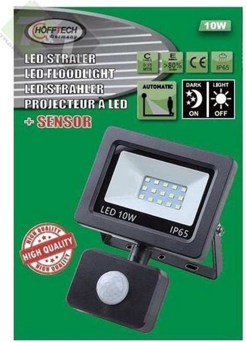 Hofftech LED Straler - Bouwlamp SMD Met Sensor - 10 Watt - IP65 - Afbeelding 2
