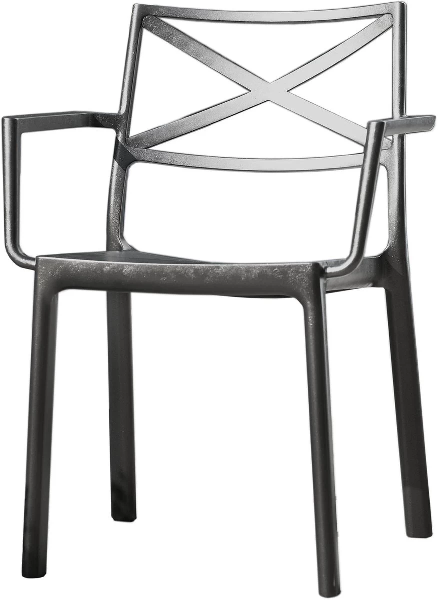 Keter Metalix Tuinstoelen - 4 Stuks - 53,3x60,2x81,3 Cm - Zwart - Afbeelding 5