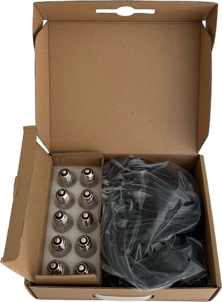 A Sunny Day Lichtsnoer Buiten - 10 Meter Inclusief 10 LED Lampen - 10 Meter Lichtsnoer Voor Buiten + 2 Meter Aansluitsnoer - Prikkabel - Priklicht - Lichtsnoer - 10 LED Lampen - E27 Fitting - Verlengbaar - Lichtsnoer Binnen - Afbeelding 12