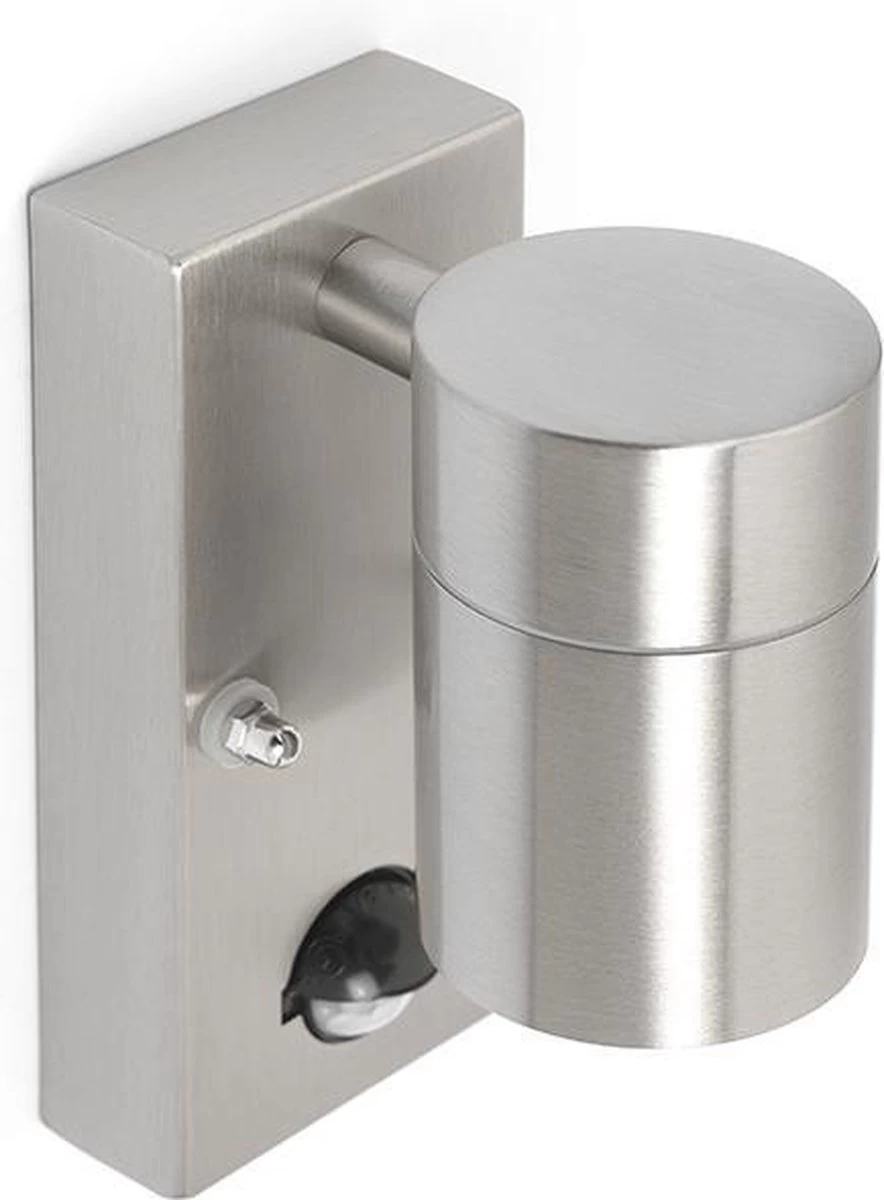QAZQA Solo - Moderne Buitenlamp Met Bewegingsmelder | Bewegingssensor | Sensor Up Down Voor Buiten - 1 Lichts - D 105 Mm - Staal - Buitenverlichting - Afbeelding 2