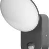 Adviti RIOLIT LED Outdoor Wandlamp Met Bewegingssensor - Antraciet - IP65 - Ik10 - 4000K - 1100lm - 15 Watt - 3 Jaar Garantie!