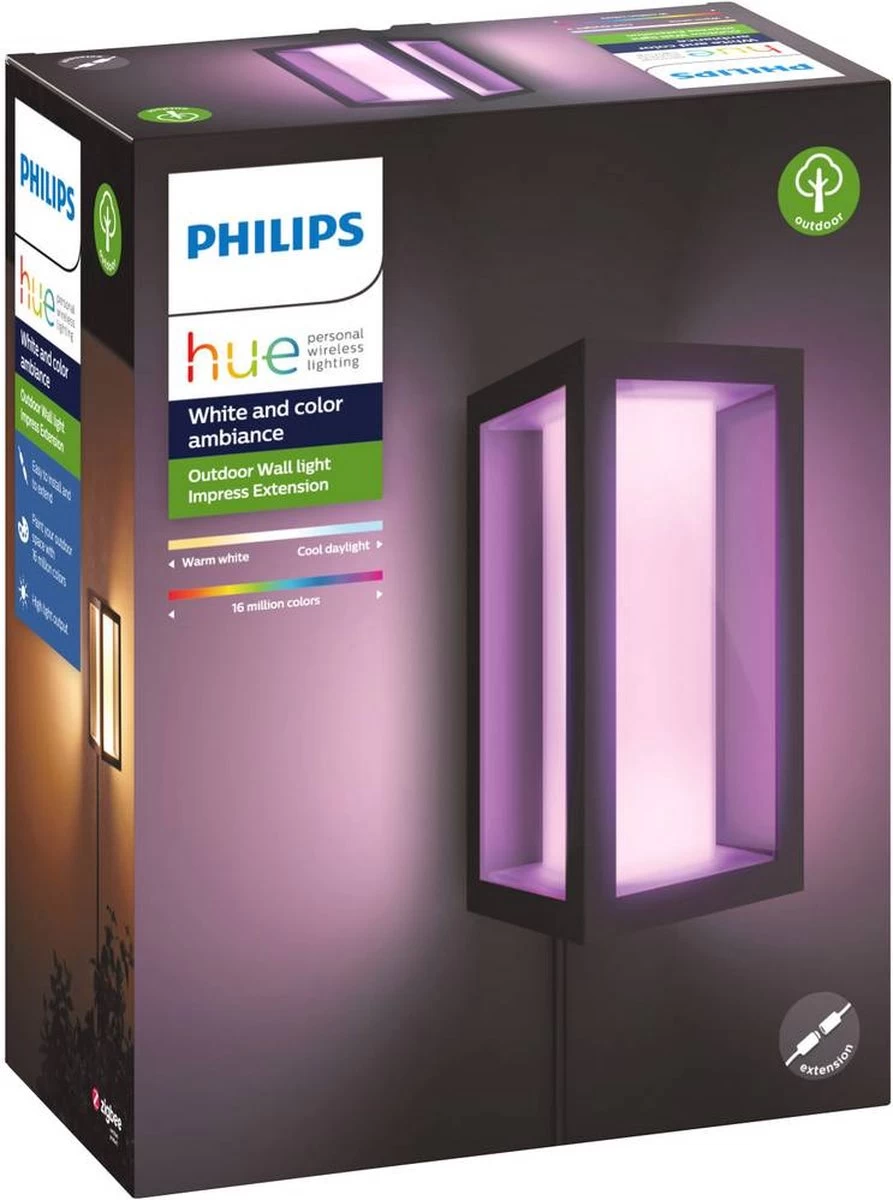 Philips Hue Impress Muurlamp - Wit En Gekleurd Licht - Zwart - Laagspanning - Afbeelding 13