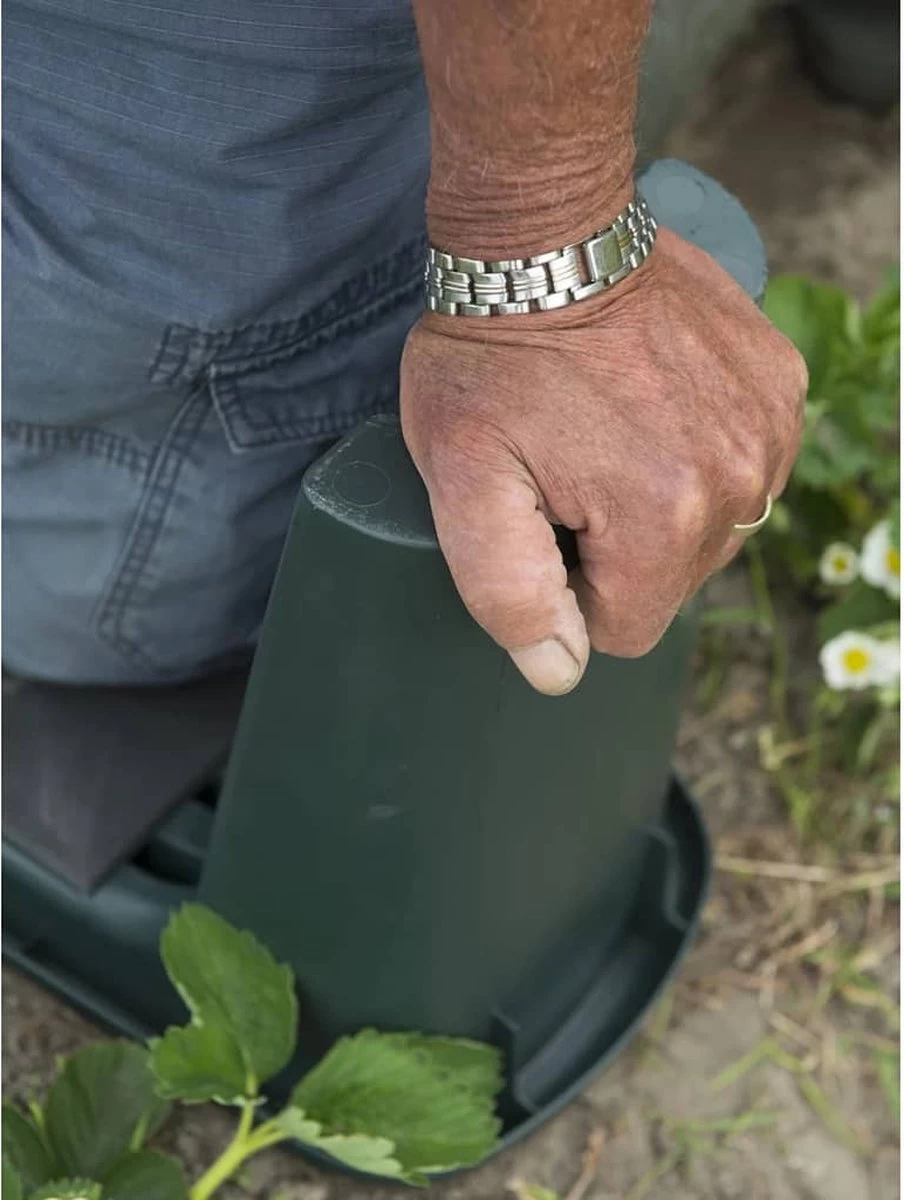 Nature - Tuinkruk 2-in-1 - Tuinzit/-knielkruk - Tuin Werkbank - Grijs - H34 X 66 X 25cm - Afbeelding 4