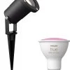 Philips Puled Grondspot LED Voor Buiten - Incl. Philips Hue White & Color Ambiance - Prikspot - Tuinverlichting - Buitenlamp - Zwart