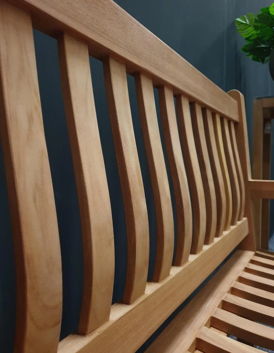 Merkloos TIERRA | Tuinbank Van Teak Comfort Plus + | 150 Cm - 3-Persoons / 3-Zits | Naturel / Original | BONANY Luxe | Geschuurd & Olie Op Waterbasis | Klassiek & Traditioneel | Stevig | Tuinzetel | Bank Voor Tuin - Afbeelding 5