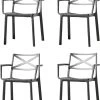 Keter Metalix Tuinstoelen - 4 Stuks - 53,3x60,2x81,3 Cm - Zwart