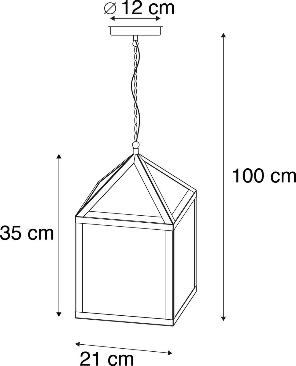 Lumière Hanglamp Buiten Deni Zwart - Landelijke Hanglamp - IP23 - Hanglamp - Hanglampen - Tuinverlichting - Buitenlamp - Inclusief Lichtbron - Calex Smart - 1 Lichts - L 210 Mm - - Afbeelding 5