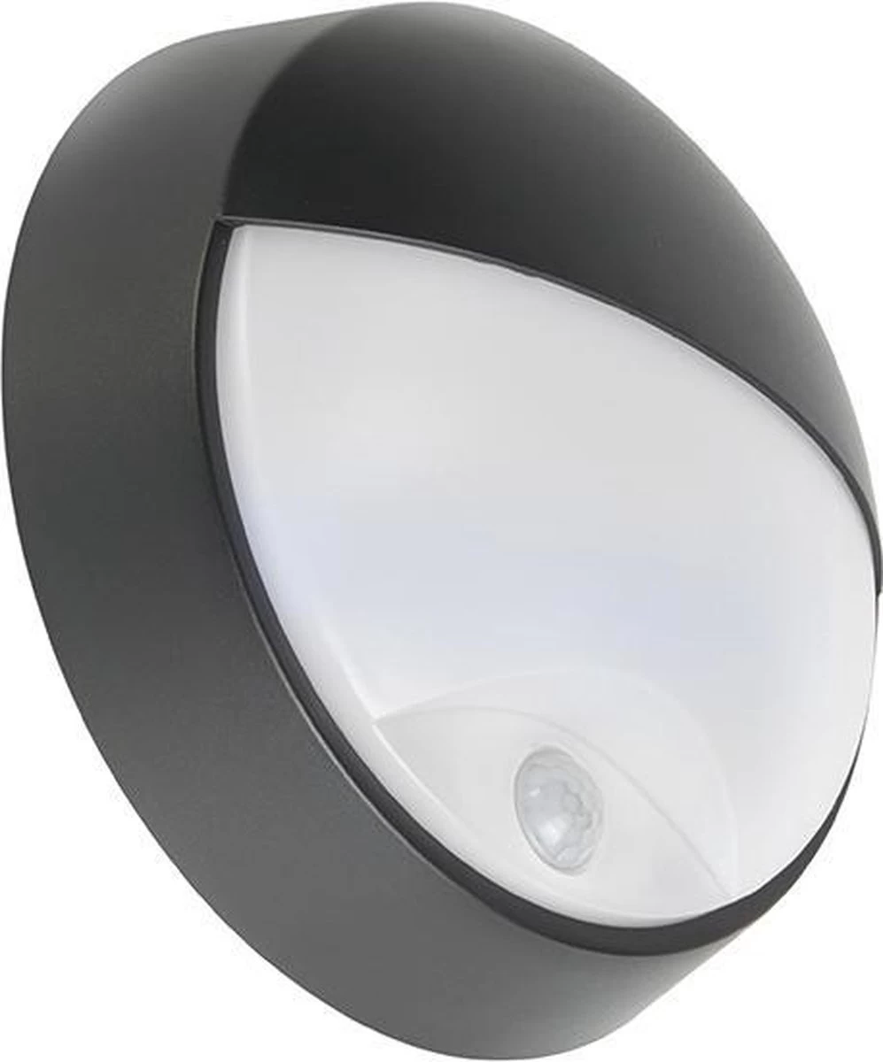 QAZQA Hortus - Moderne LED Buitenlamp Met Bewegingsmelder | Bewegingssensor | Sensor Voor Buiten - 1 Lichts - D 80 Mm - Zwart - Buitenverlichting - Afbeelding 6